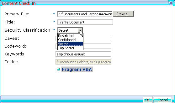 Example of uploading